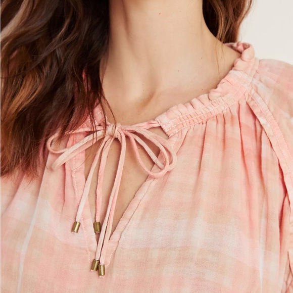 Anthropologie Pilcro and the Letterpress The Bette Babydoll Blouse Peach S - Picture 2 of 12